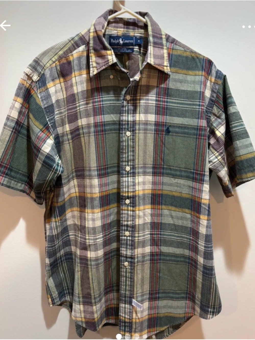 Ralph Lauren Green Multi Plaid Short-Sleeve Button-Down Shirt